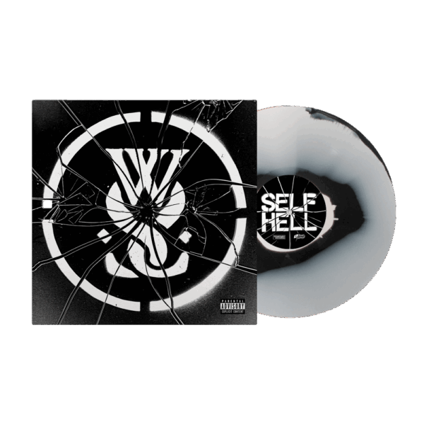 SELF HELL Black White Swirl Vinyl LP by While She Sleeps