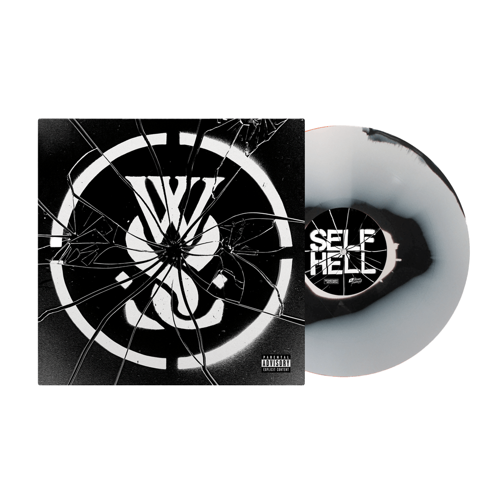 SELF HELL Black White Swirl Vinyl LP by While She Sleeps