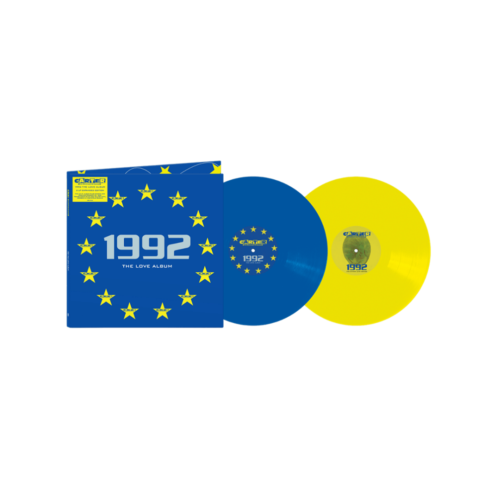1992: The Love Album Blue & Yellow Double Vinyl by Carter the Unstoppable Sex Machine