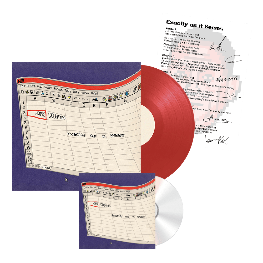 Exactly As It Seems Exclusive Red Vinyl LP + CD Album by Home Counties