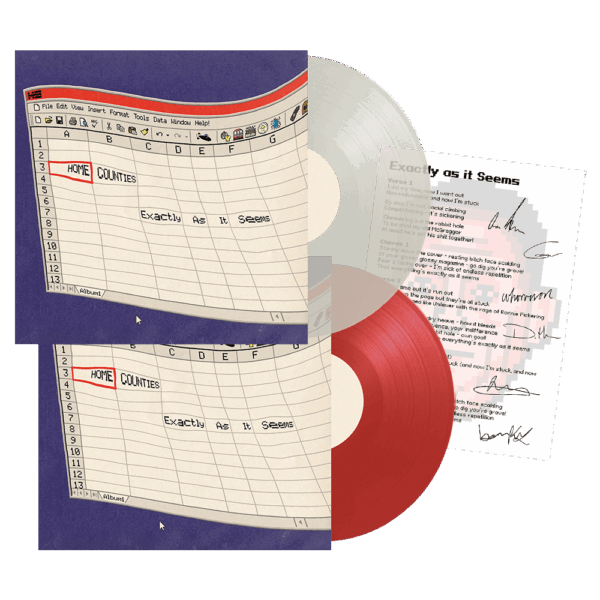 Exactly As It Seems Exclusive Red Vinyl LP + Milky Clear Vinyl LP by Home Counties