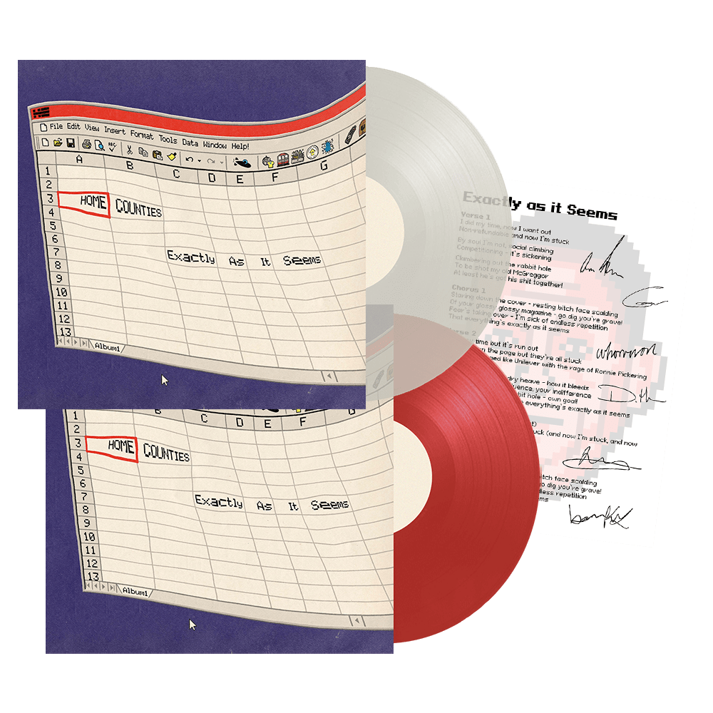 Exactly As It Seems Exclusive Red Vinyl LP + Milky Clear Vinyl LP by Home Counties