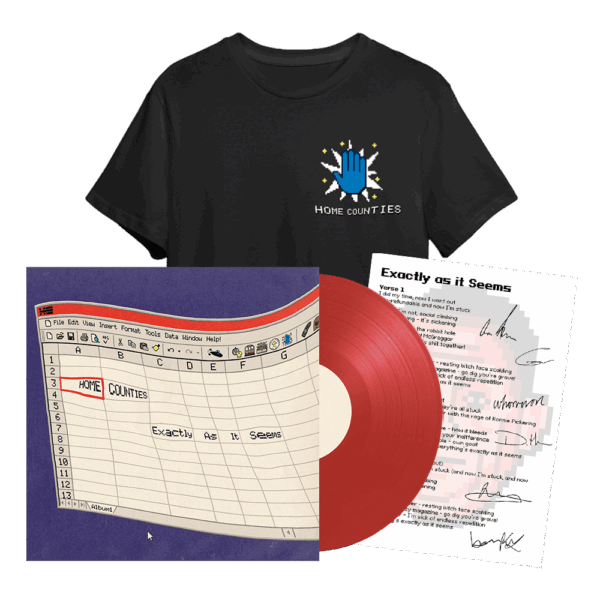 Exactly As It Seems Exclusive Red Vinyl LP + Push Comes To Shove T-Shirt by Home Counties