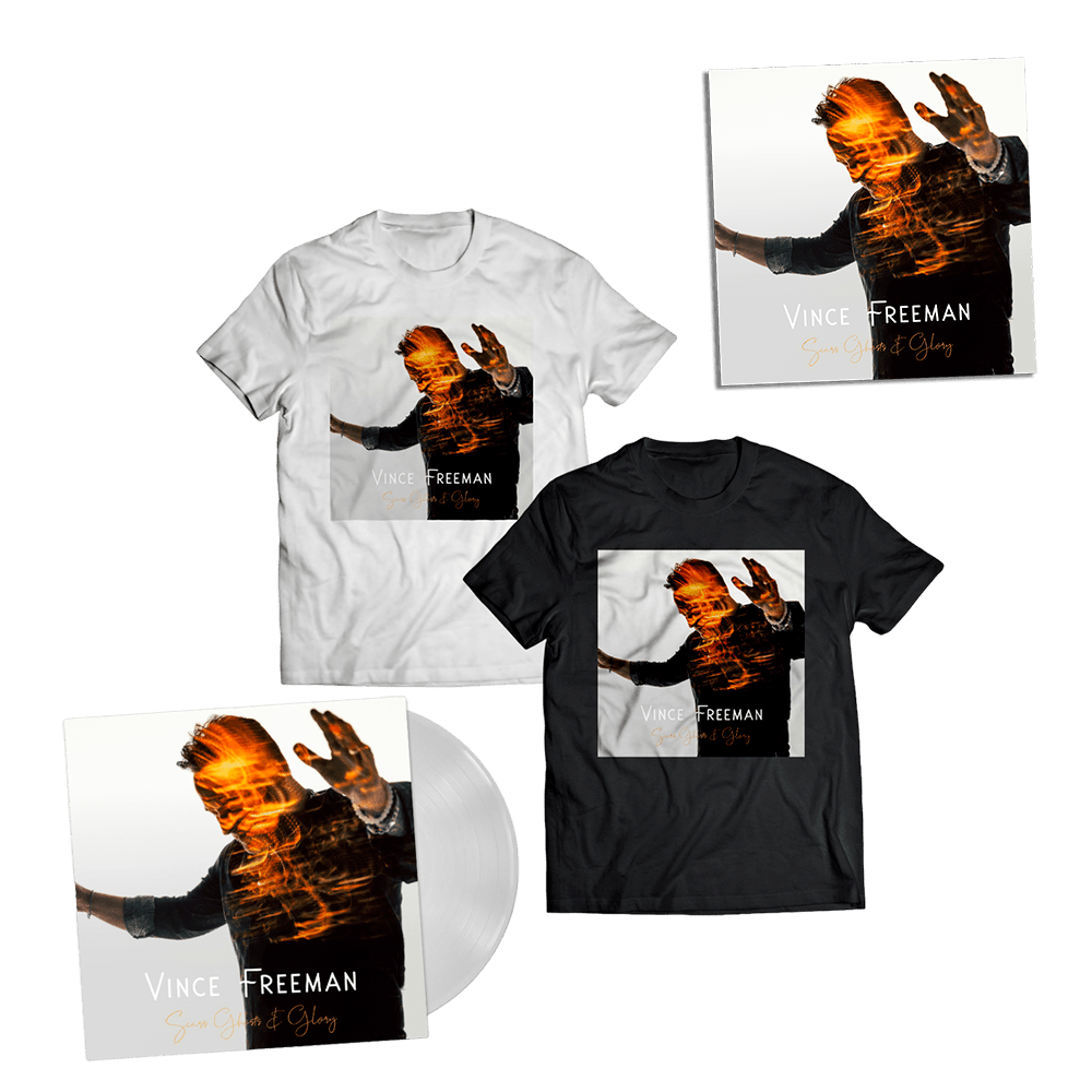 Scars, Ghosts & Glory (Signed) White Vinyl + T-Shirt + Print by Vince Freeman