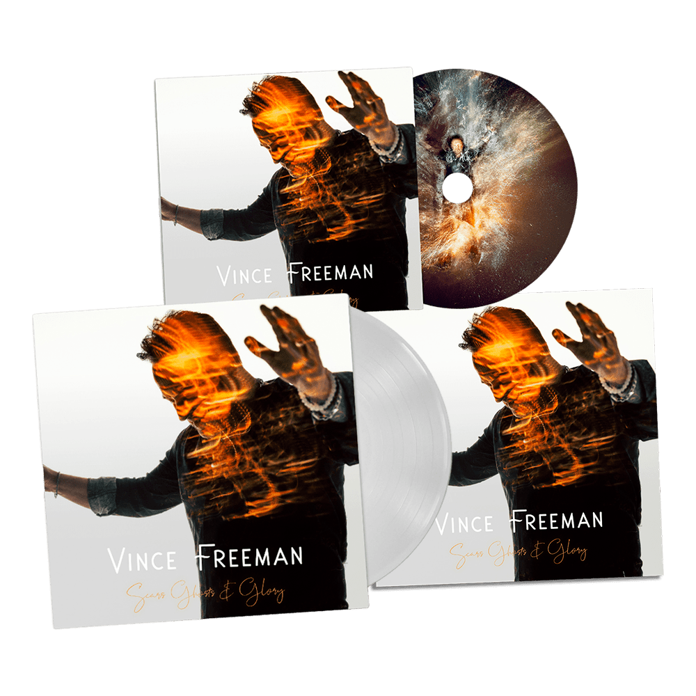 Scars, Ghosts & Glory (Signed) White Vinyl + (Signed) CD + Print by Vince Freeman