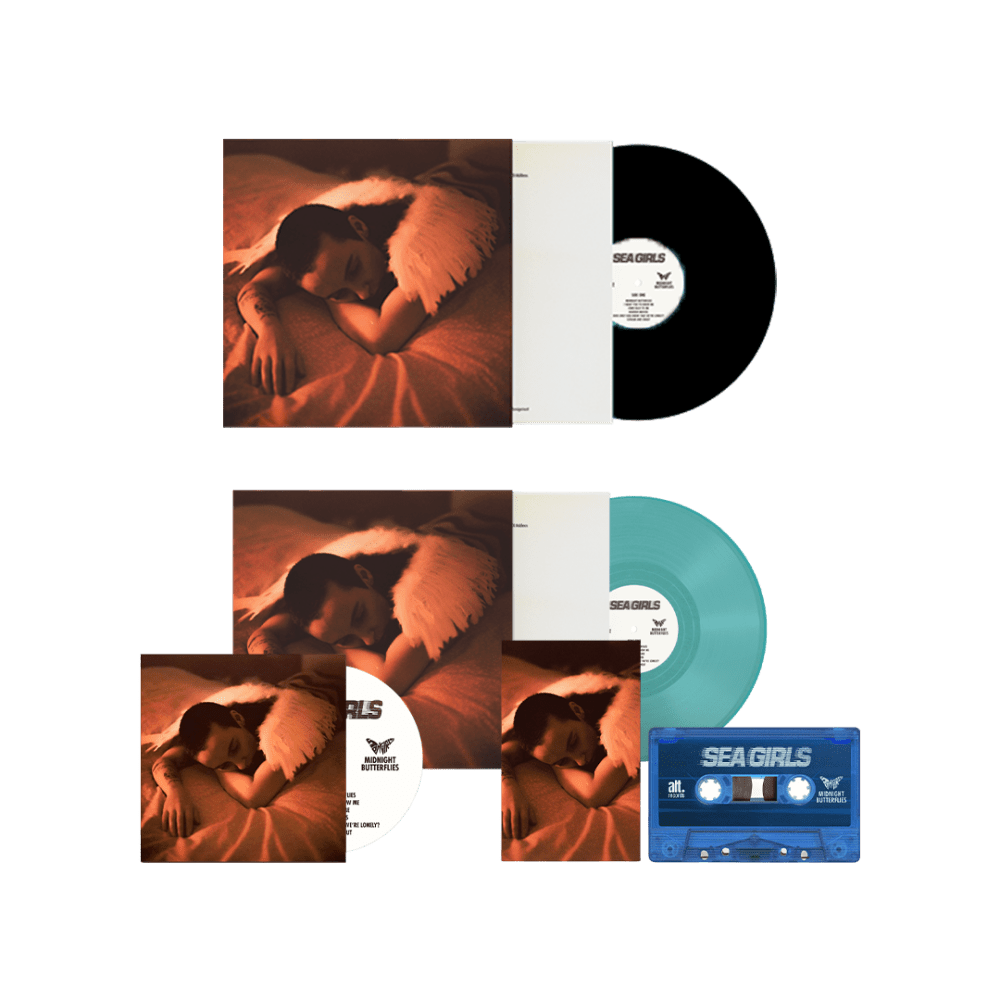 Midnight Butterflies Petrol Coloured + Black Vinyl + CD + Blue Cassette by Sea Girls