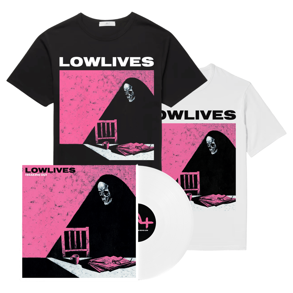 Freaking Out White Vinyl LP + T-Shirt by LOWLIVES