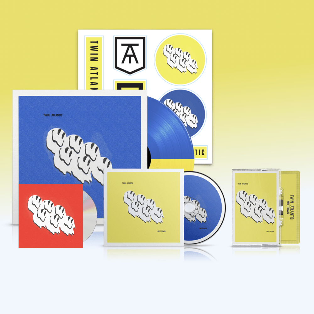 Meltdown CD (Signed) +  Heavyweight Split Yellow + Blue Vinyl (Blue Cover) (Signed) with Sticker Sheet + Cassette [Inc Bonus CD] by Twin Atlantic