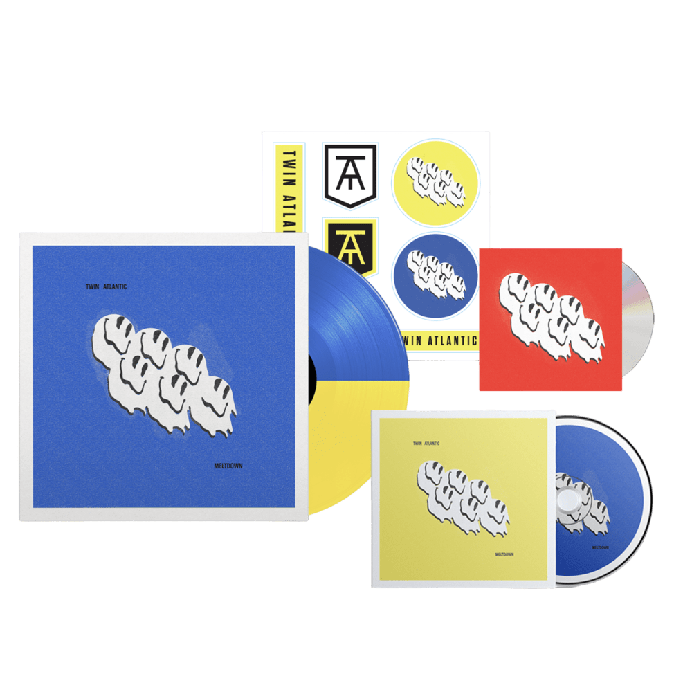 Meltdown CD (Signed) +  Heavyweight Split Yellow + Blue Vinyl (Blue Cover) (Signed) with Sticker Sheet [Inc Bonus CD] by Twin Atlantic