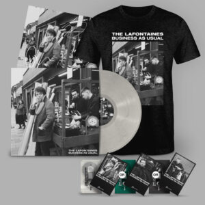 'Business As Usual' Pearl White Vinyl, Choice of Cassette, T-Shirt + Signed Print by The LaFontaines
