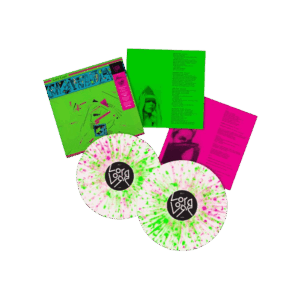 Pedigree Charm Deluxe RSD 2024 Fluorescent Green & Pink Splatter Double Vinyl by Lora Logic