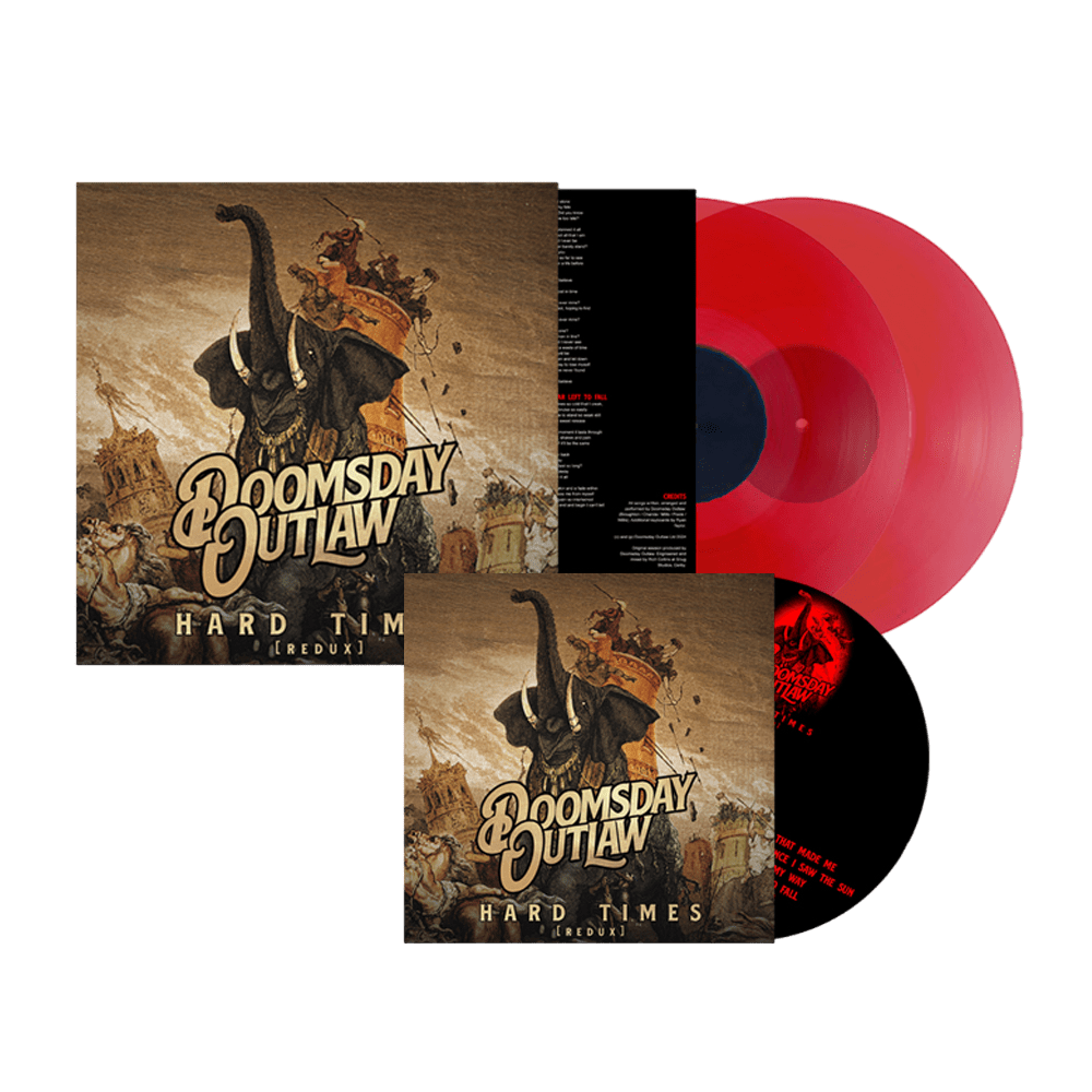 Hard Times Transparent Red Double Vinyl + CD by Doomsday Outlaw