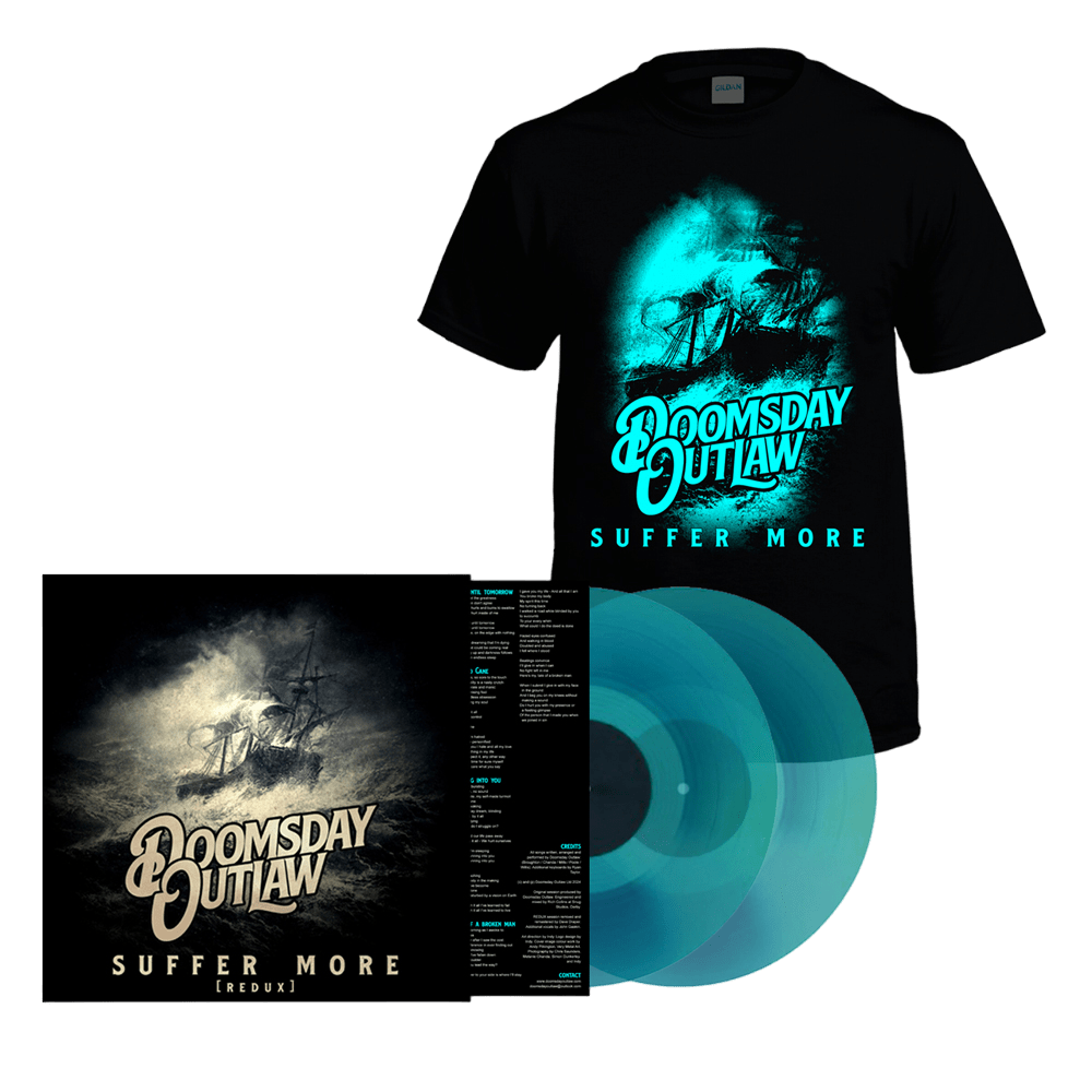 Suffer More Transparent Blue Double Vinyl + T-Shirt by Doomsday Outlaw