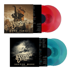 Hard Times Transparent Red Double Vinyl + Suffer More Transparent Blue Double Vinyl by Doomsday Outlaw