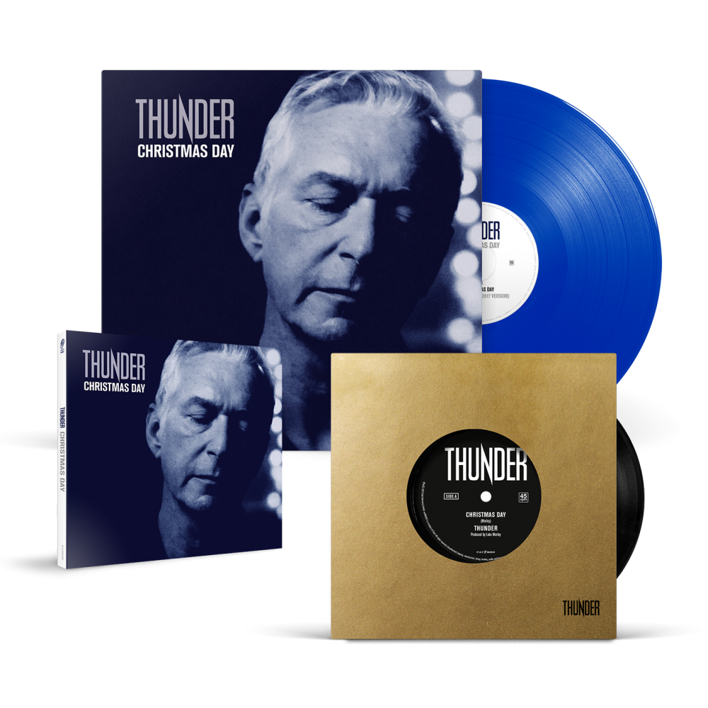 Christmas Day CD Single + 7-Inch + 10-Inch Blue Vinyl by Thunder