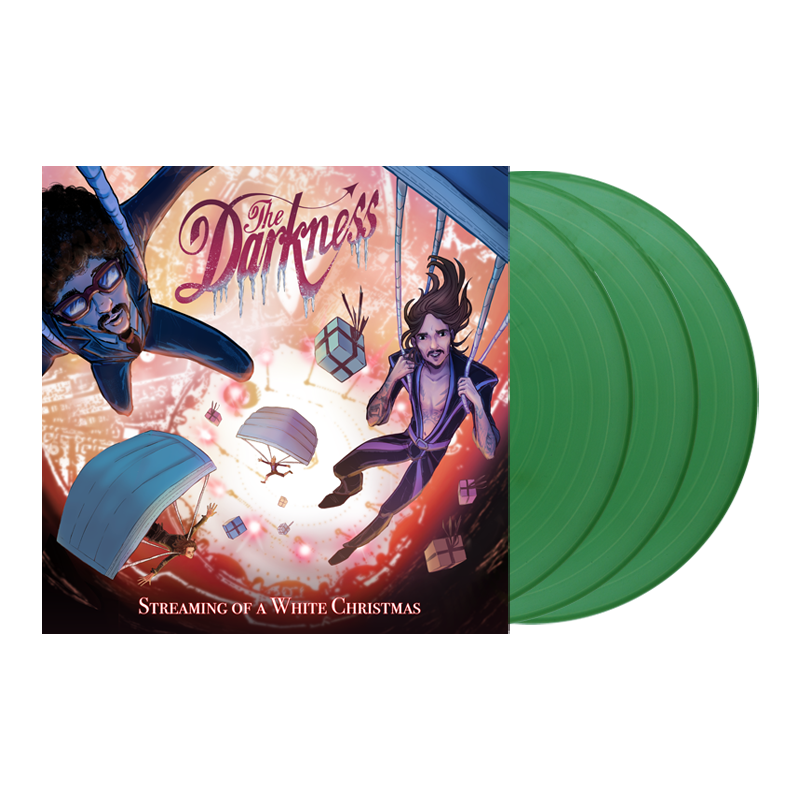 Streaming Of A White Christmas Triple Sparkle Green Vinyl Triple LP by The Darkness