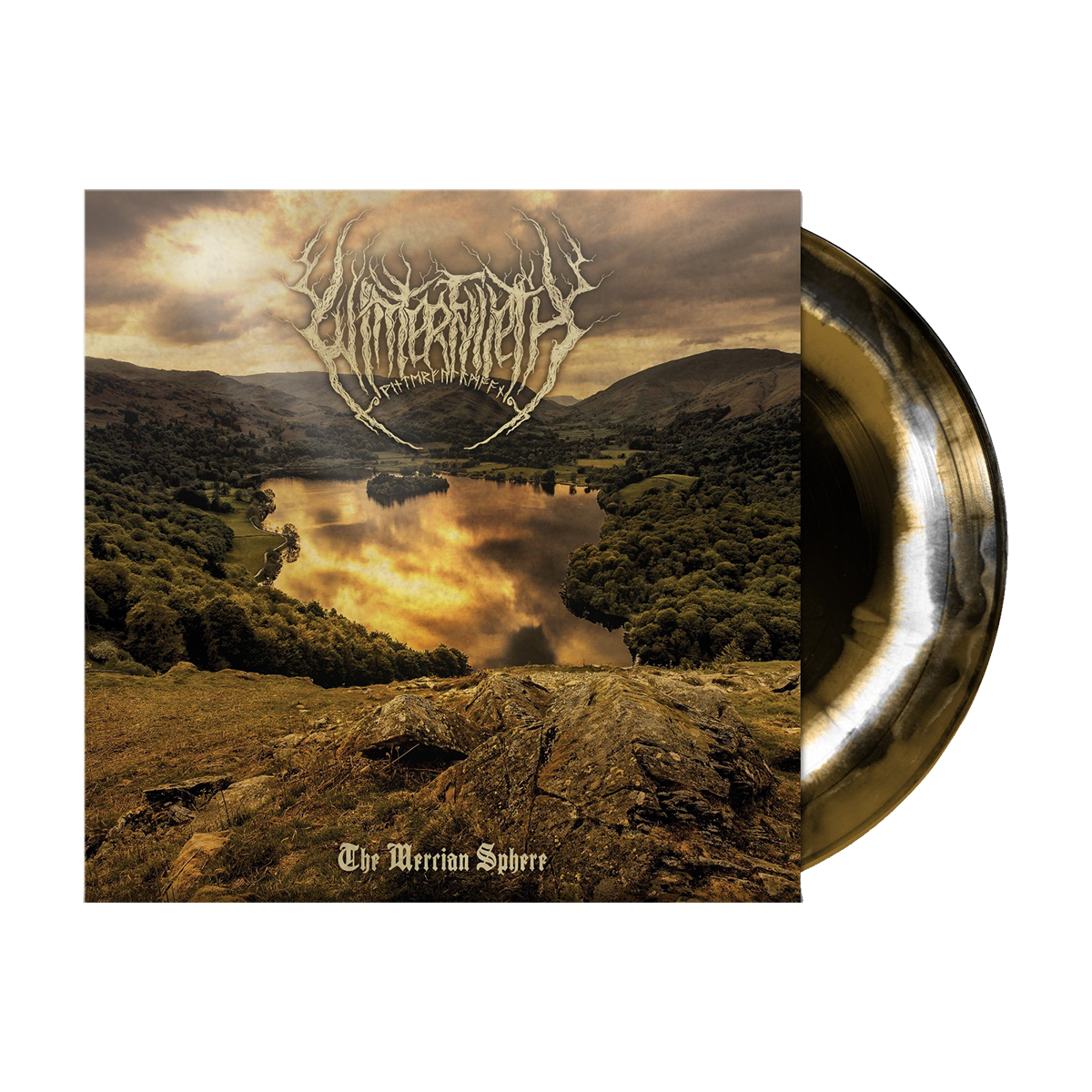 The Mercian Sphere Gold/Black/White Swirl Double LP by Winterfylleth