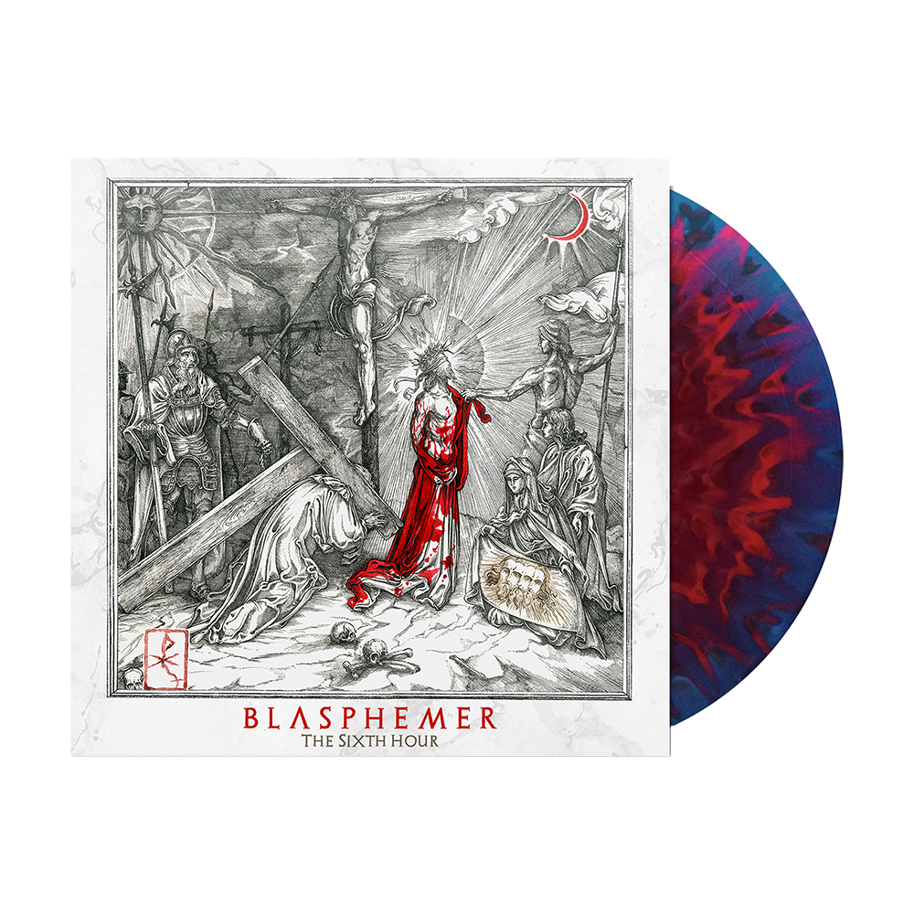 The Sixth Hour Black/Clear/Red Splatter LP by Blasphemer