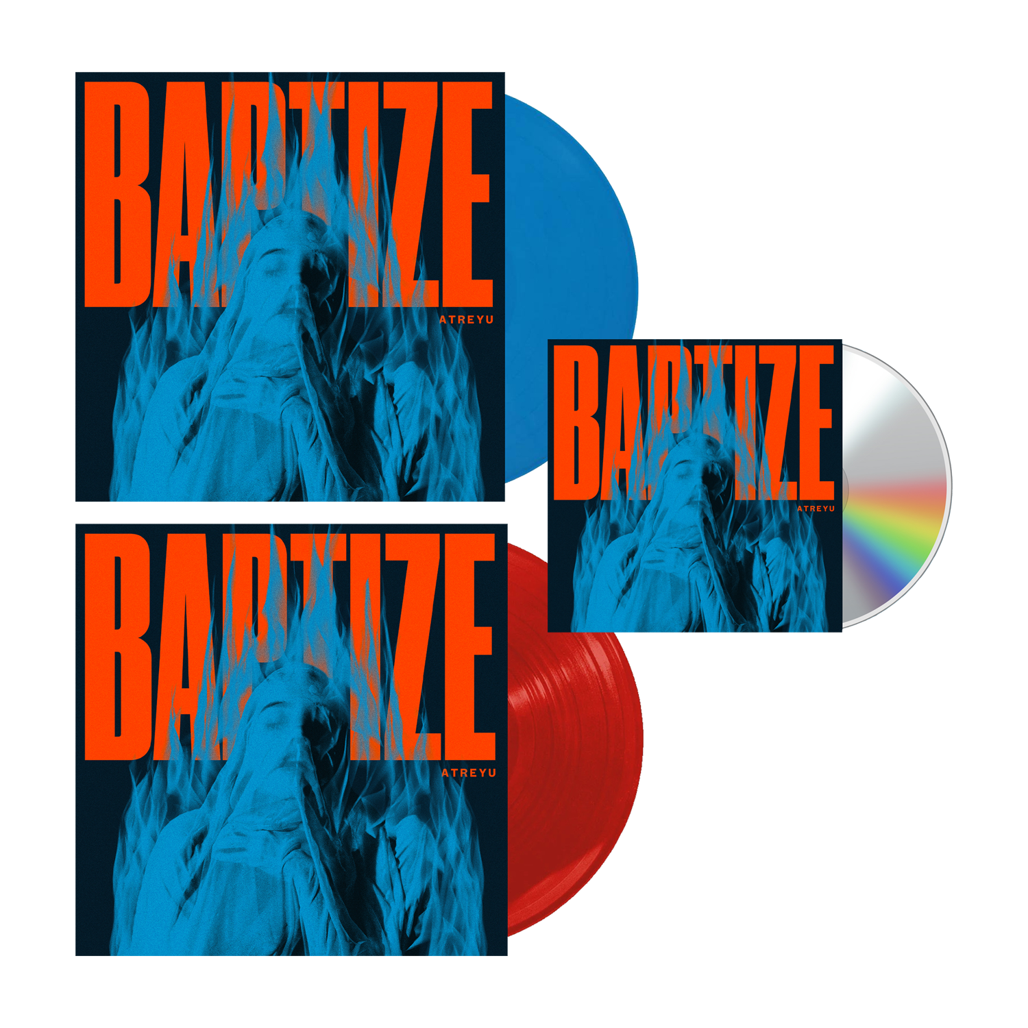 Baptize CD + Cardinal Red Vinyl + Winter Wind Colour Vinyl by Atreyu