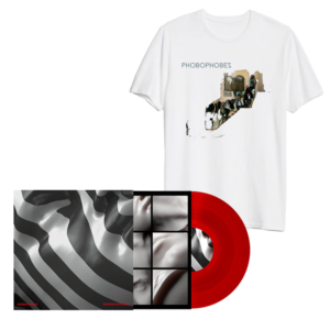 Modern Medicine Red Vinyl + White T-Shirt by Phobophobes