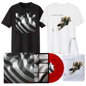 Modern Medicine Red Vinyl + Black T-Shirt + White T-Shirt + Tote Bag by Phobophobes
