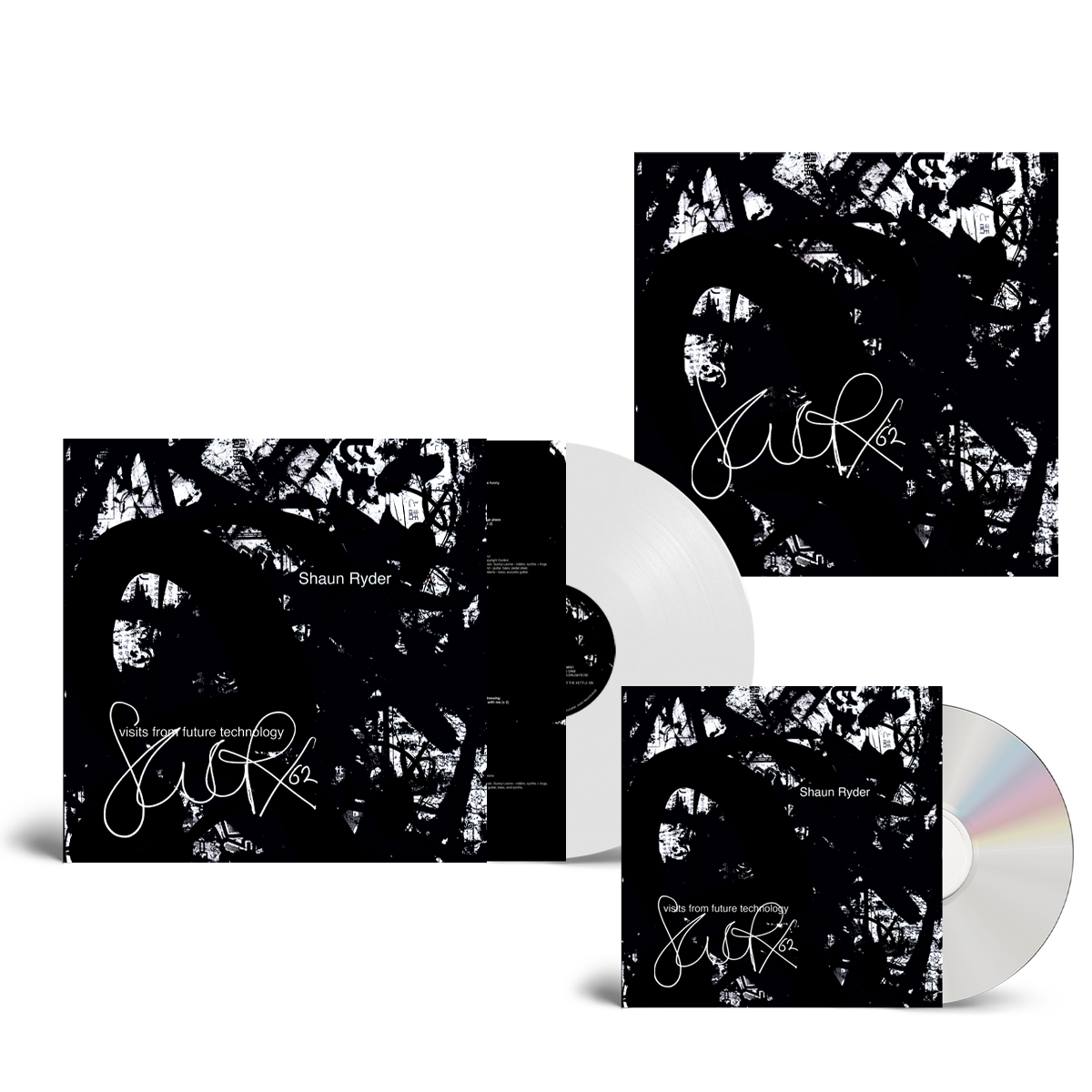 Visits From Future Technology CD + White Vinyl (Inc 12x12 signed album art print) by Shaun Ryder