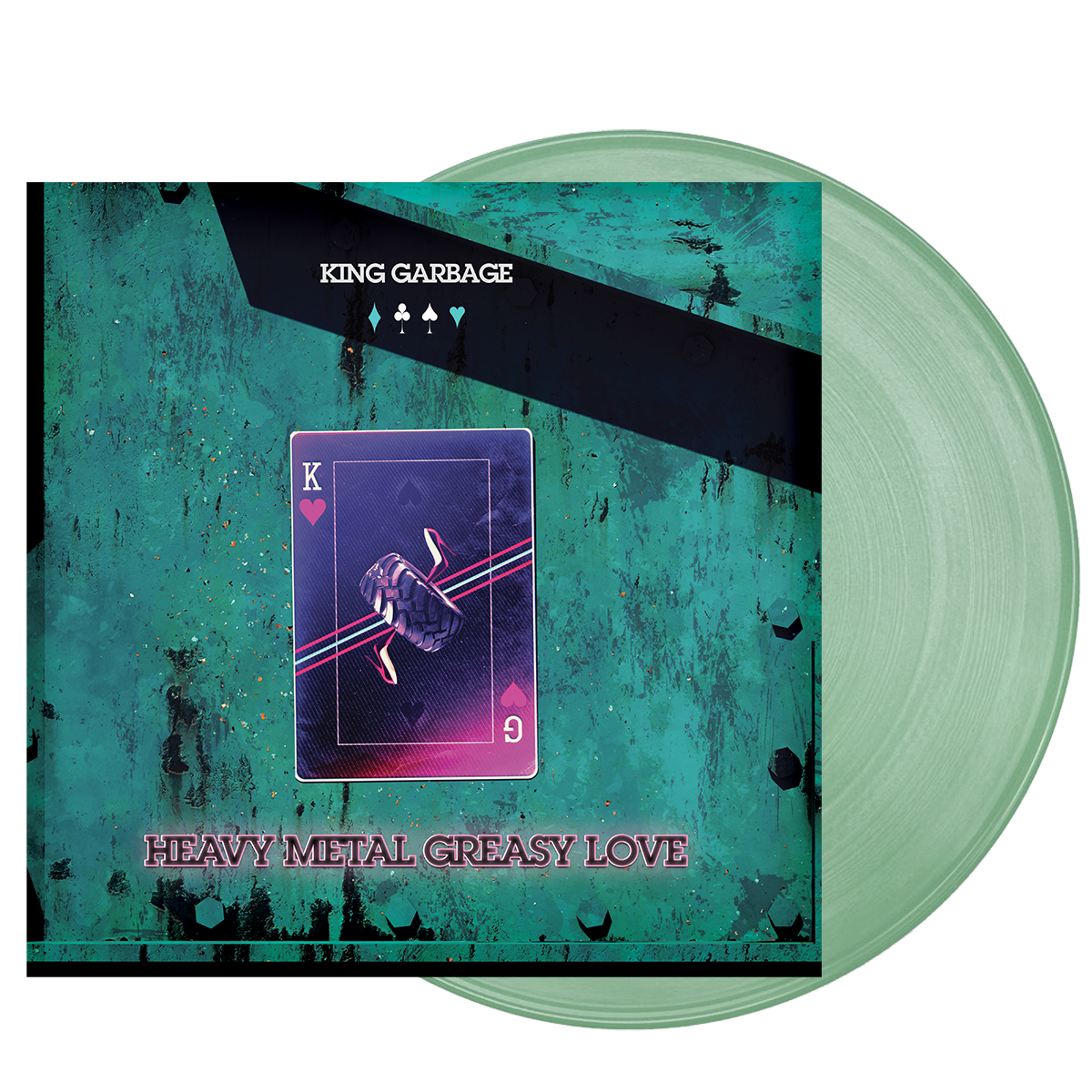 Heavy Metal Greasy Love Coke Bottle Clear Vinyl LP by King Garbage