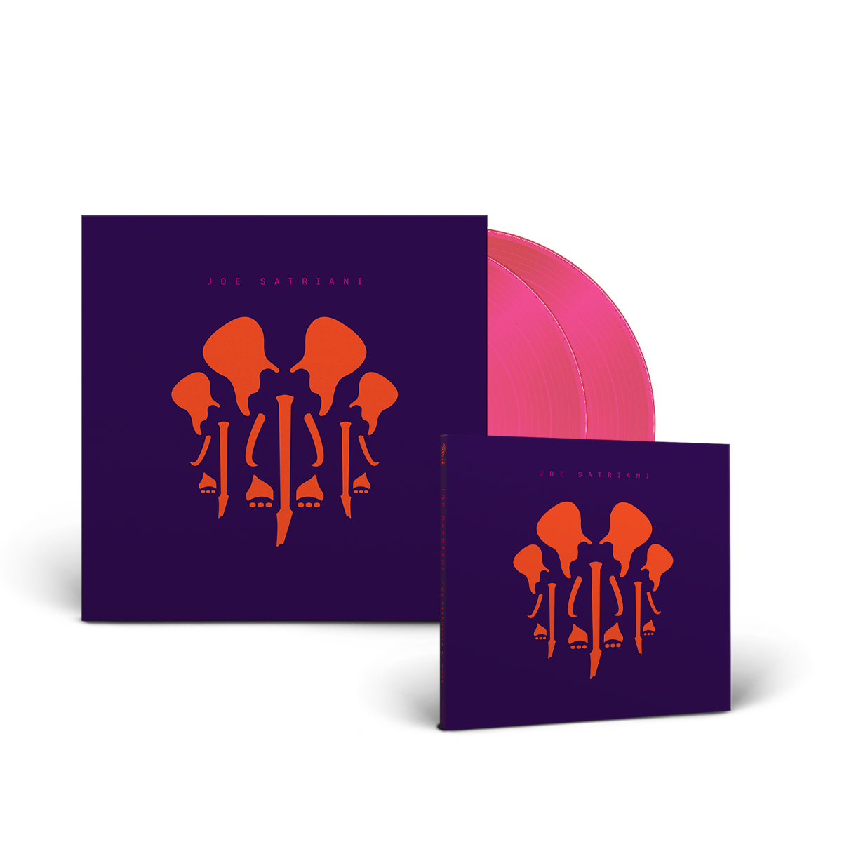 The Elephants Of Mars - Ltd. Edition CD Digisleeve + Ltd. Edition Double Vinyl LP (Pink) in Gatefold Bundle by Joe Satriani