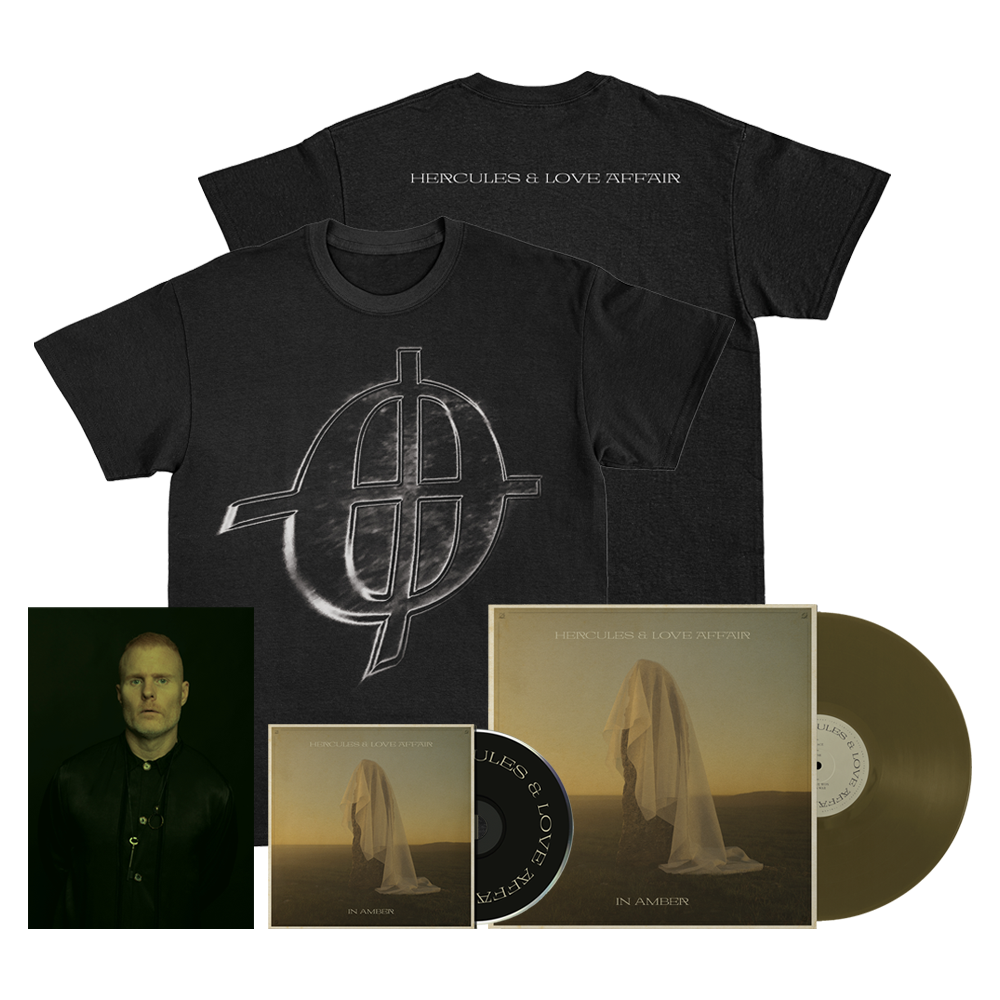 In Amber CD Album + Limited Edition Transparent Amber Double Vinyl (Exclusive) + Coda Black T-Shirt + Signed Print by Hercules & Love Affair
