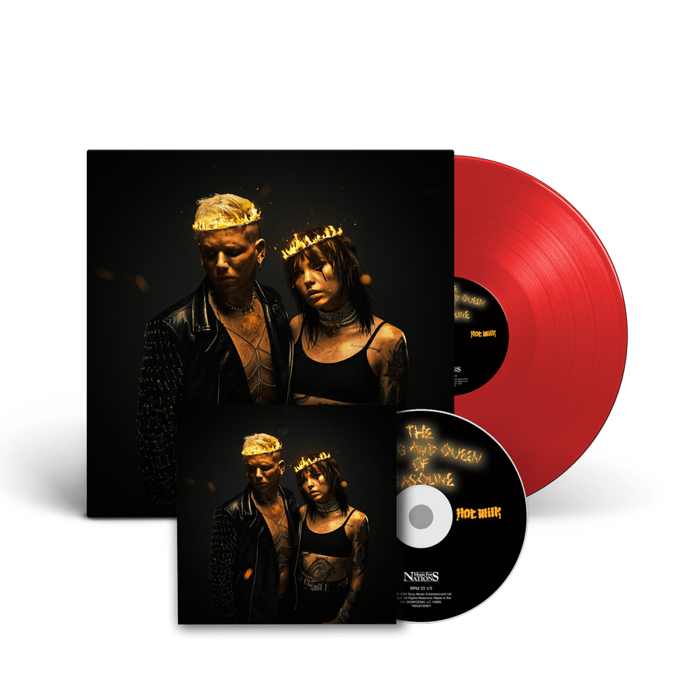 The King and Queen of Gasoline Red Vinyl EP + CD by Hot Milk