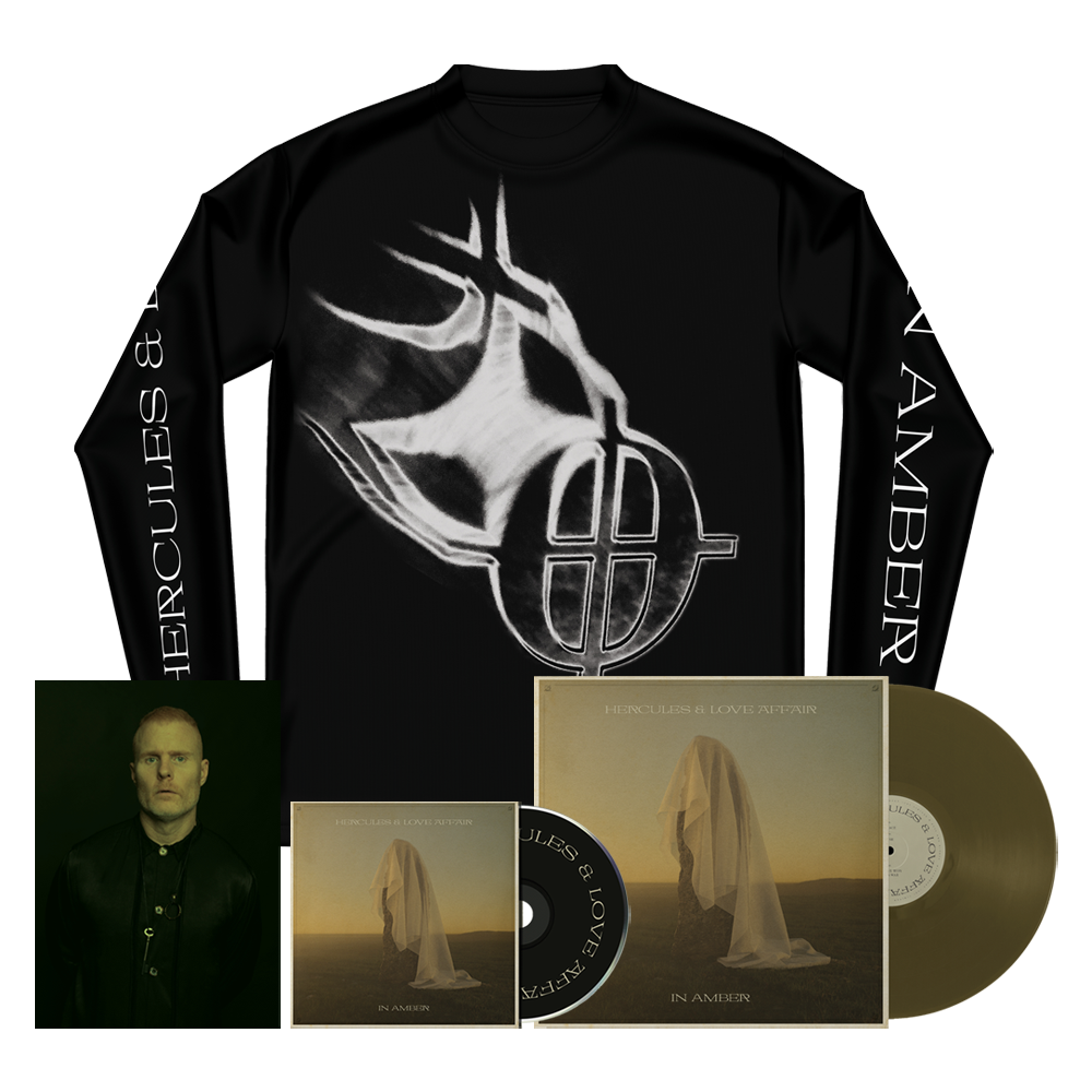 In Amber CD Album + Limited Edition Transparent Amber Double Vinyl (Exclusive) + Flying Coda Black Long Sleeve + Signed Print by Hercules & Love Affair
