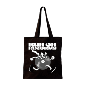 Black Graphic Tote Bag by Run On Records
