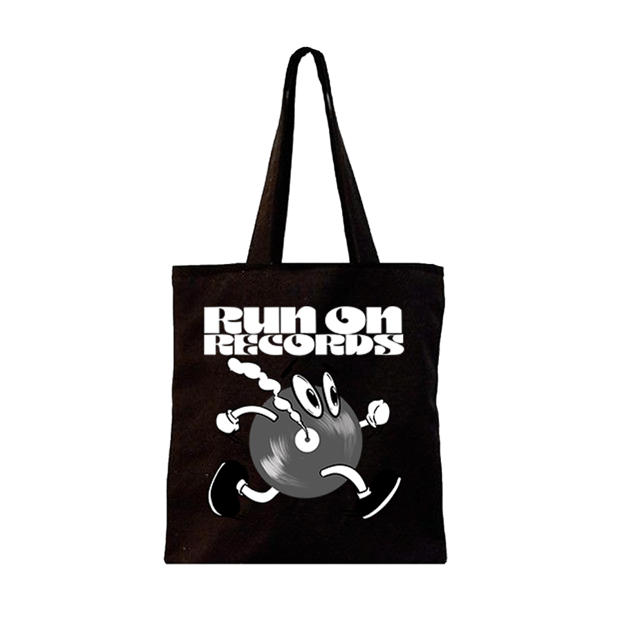 Black Graphic Tote Bag by Run On Records