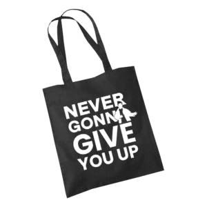 Never Gonna Give You Up Black Tote Bag 2022 by Rick Astley