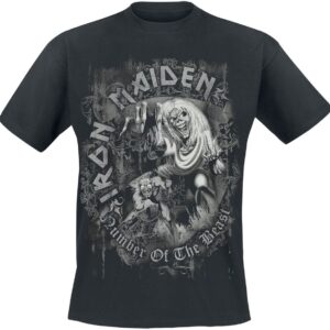 Iron Maiden T-Shirt Number Of The Beast Grey Tone M to XXL black