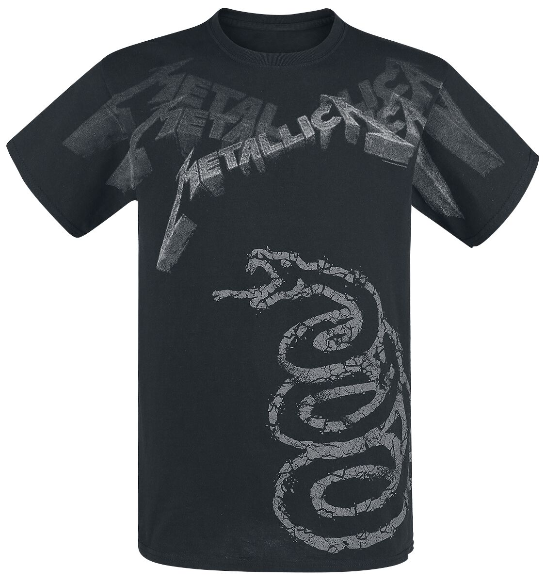 Metallica T-Shirt Black Album Faded S to XXL for Men black
