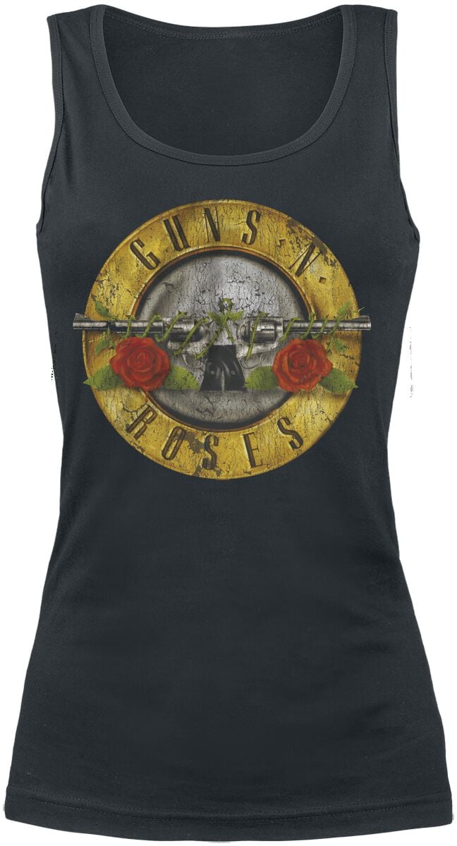 Guns N' Roses Top Distressed Bullet S to XXL for Women black