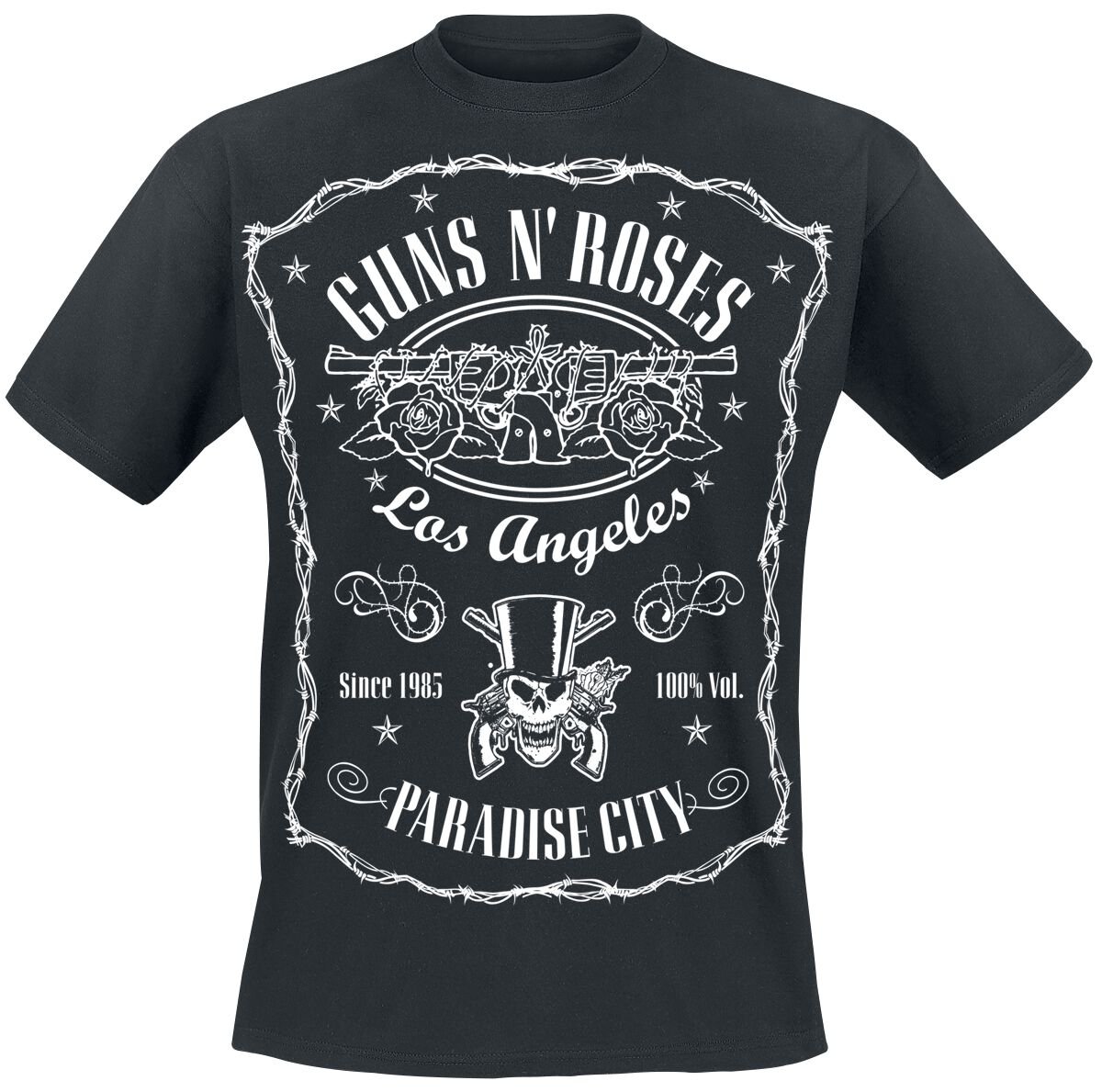 Guns N' Roses T-Shirt Paradise City Label S to 4XL for Men black