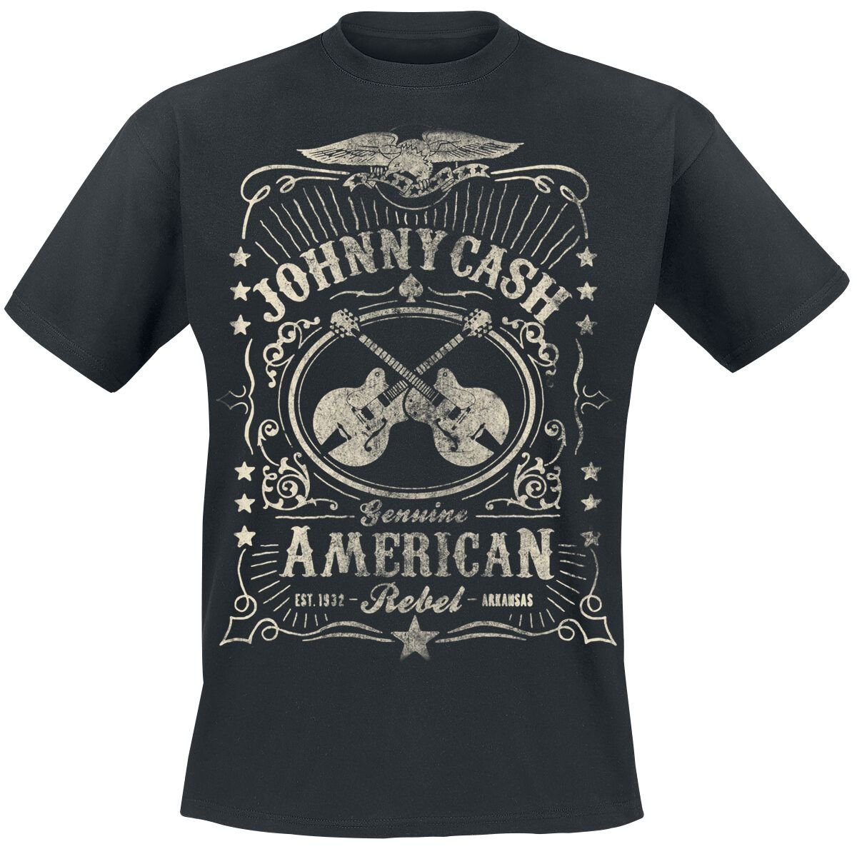 Johnny Cash T-Shirt American Rebel S to 4XL for Men black