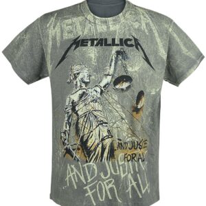 Metallica T-Shirt ... And Justice For All Neon Backdrop S to XXL for Men charcoal