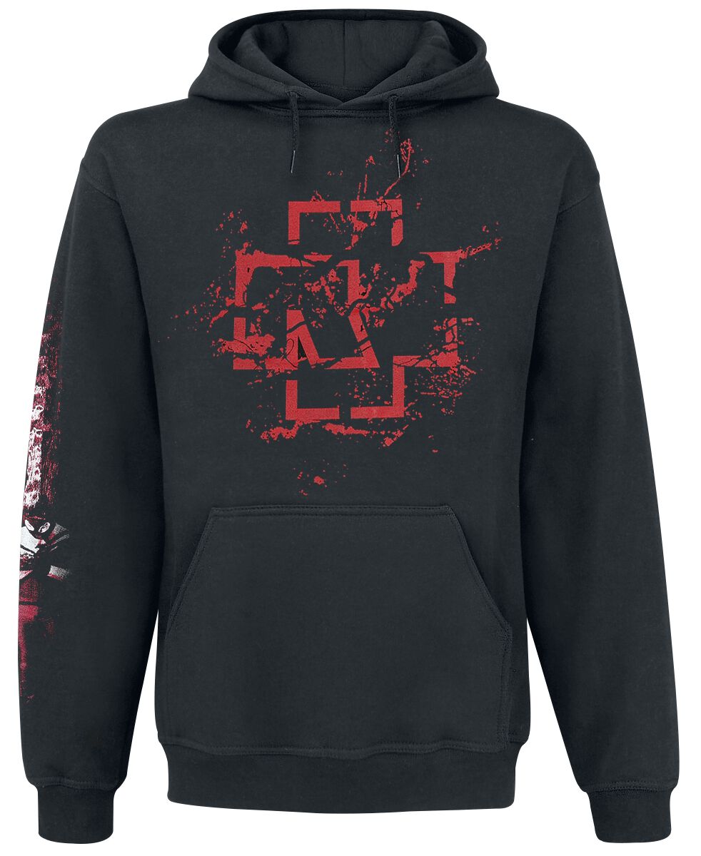 Rammstein Hoodie Mein Herz Brennt Spraylogo S to XXL for Men black