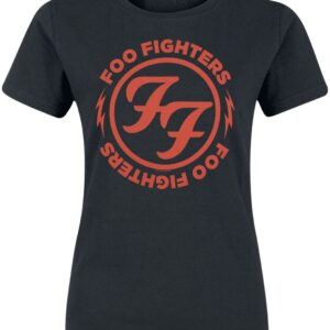 Foo Fighters T-Shirt Logo Red Circle S to XXL for Women black