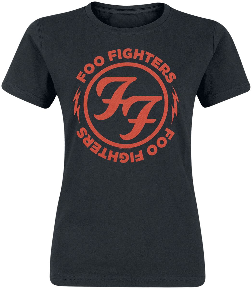 Foo Fighters T-Shirt Logo Red Circle S to XXL for Women black