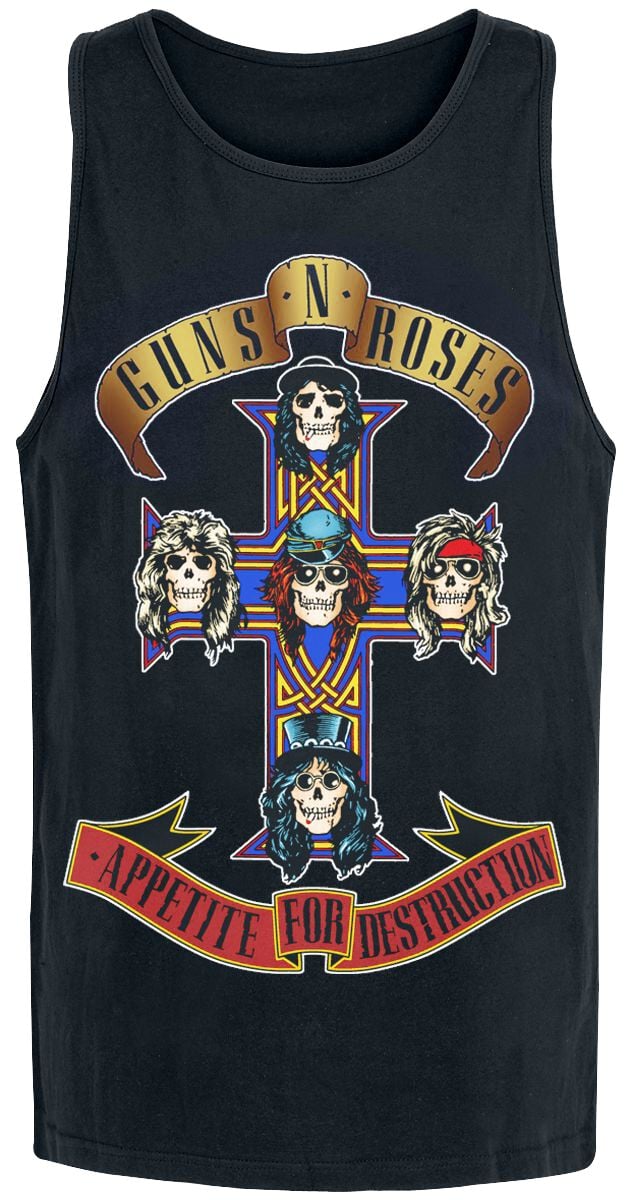 Guns N' Roses Tanktop Appetite For Destruction S to XXL for Men black