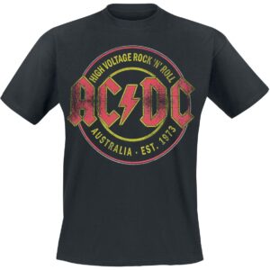AC/DC T-Shirt High Voltage Rock 'N' Roll Australia Est. 1973 S to 3XL for Men black