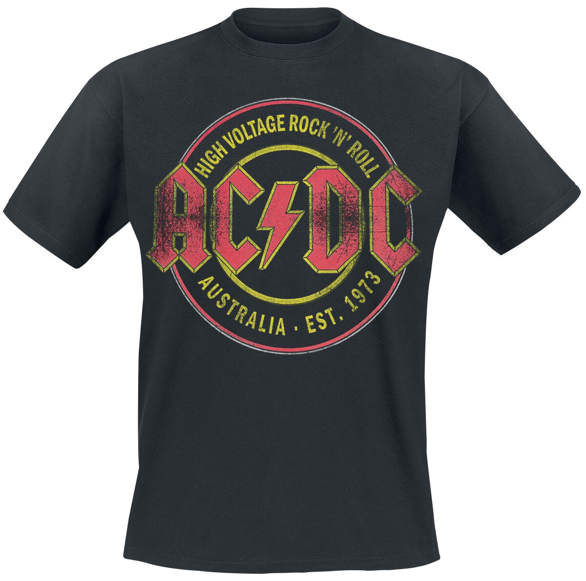 AC/DC T-Shirt High Voltage Rock 'N' Roll Australia Est. 1973 S to 3XL for Men black