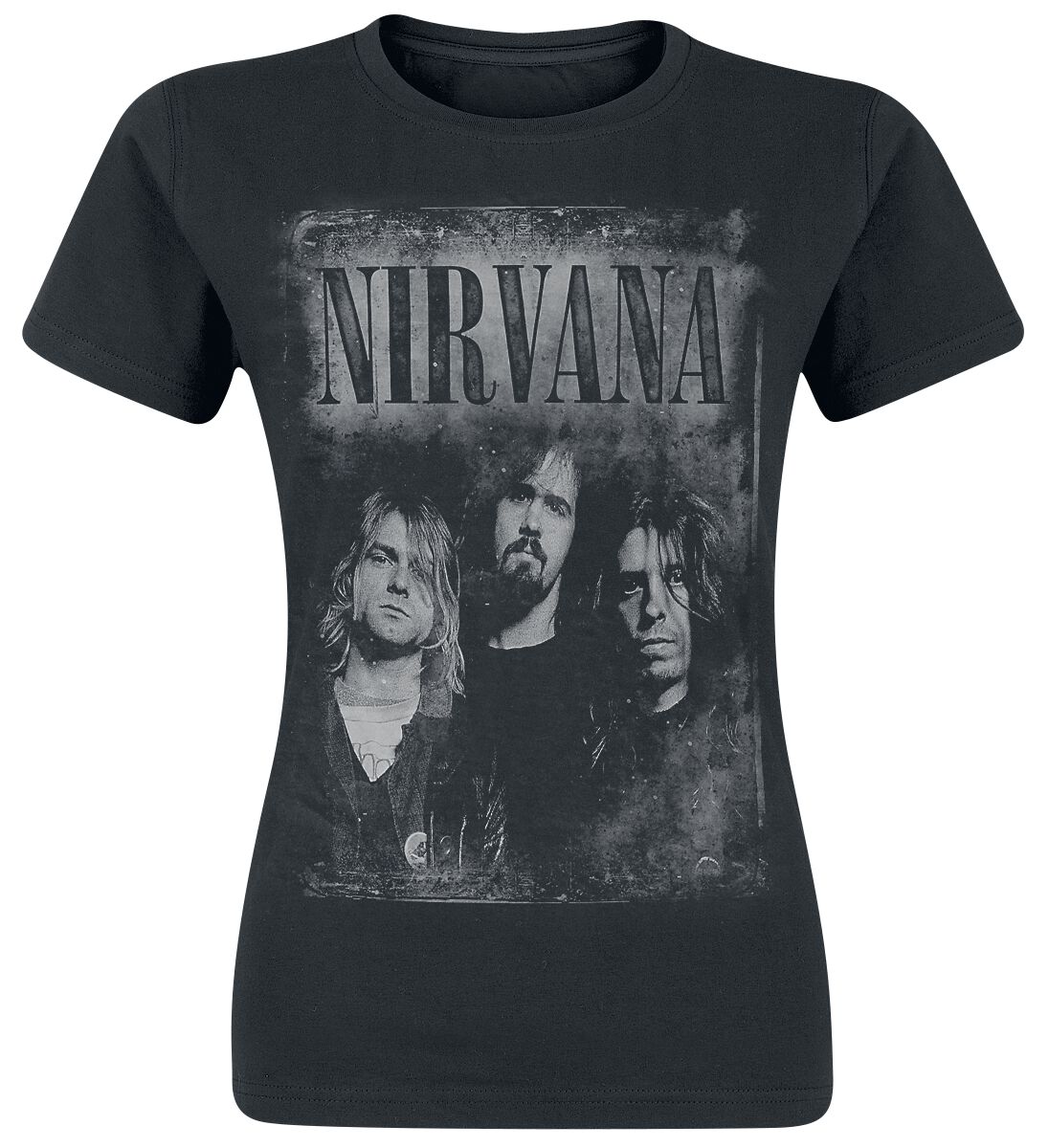 Nirvana T-Shirt Faded Faces S to XL for Women black