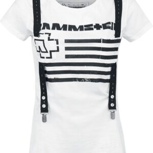 Rammstein T-Shirt Suspender S to XL for Women white