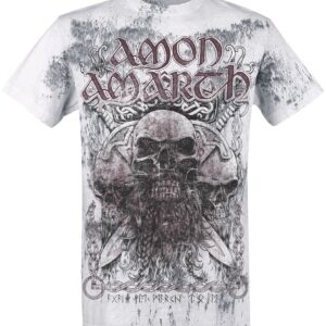 Amon Amarth T-Shirt Beardskulls M to 4XL for Men light grey