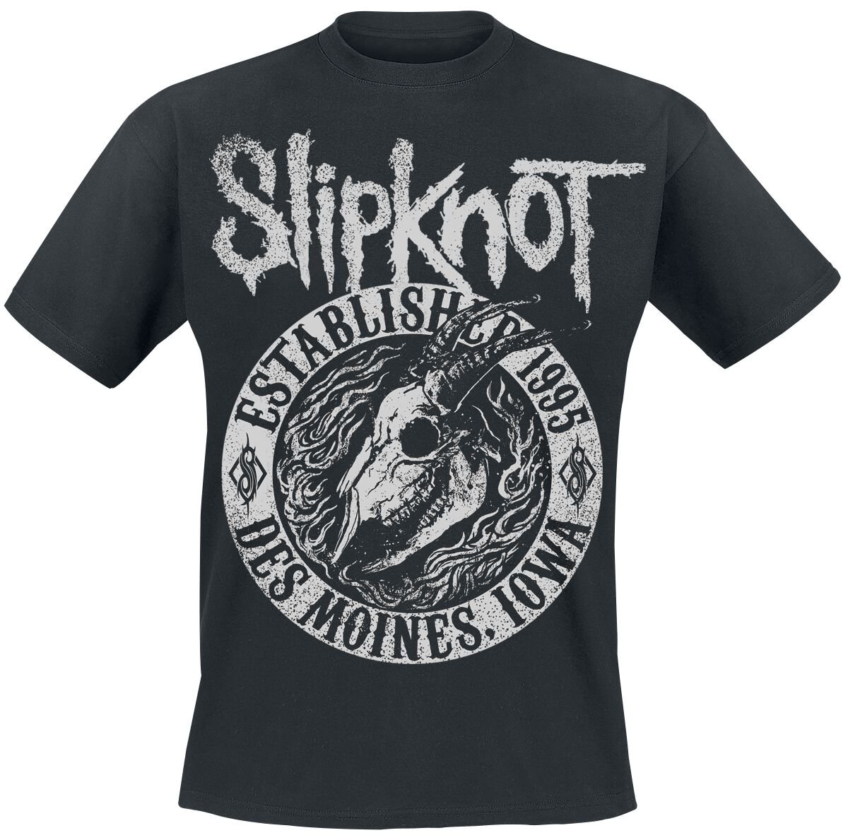 Slipknot T-Shirt Flaming Goat S to XL for Men black
